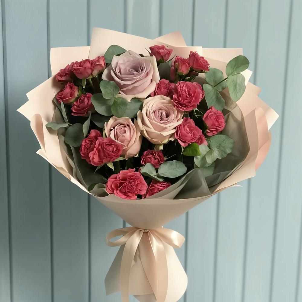 Букет цветов из: Гвоздики и Розы в Нижнедевицком