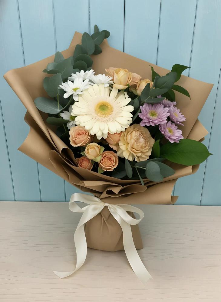 Букет цветов из: Герберы и Хризантемы в Нижнедевицком