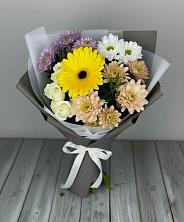 Букет цветов из:  Розы, Герберы и Хризантемы в Нижнедевицком