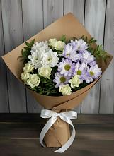 Букет цветов из:  Хризантемы и Розы в Нижнедевицком