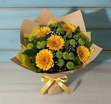 Букет цветов из:  Герберы и Хризантемы в Нижнедевицком
