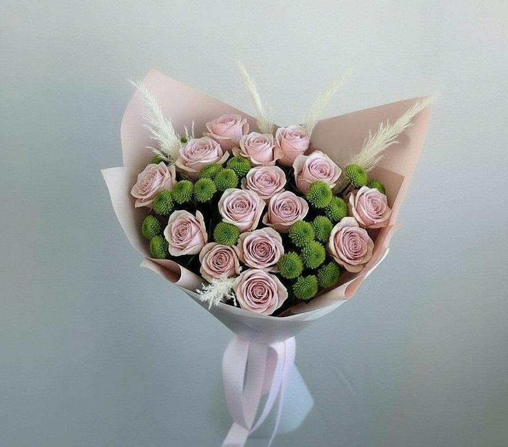 Букет цветов из: Розы и Хризантемы в Нижнедевицком