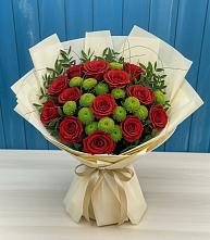 Букет цветов из:  Розы и Хризантемы в Нижнедевицком