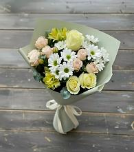 Букет цветов из:  Альстромерии, Розы и Хризантемы #REPLACE_PRED# Нижнедевицком