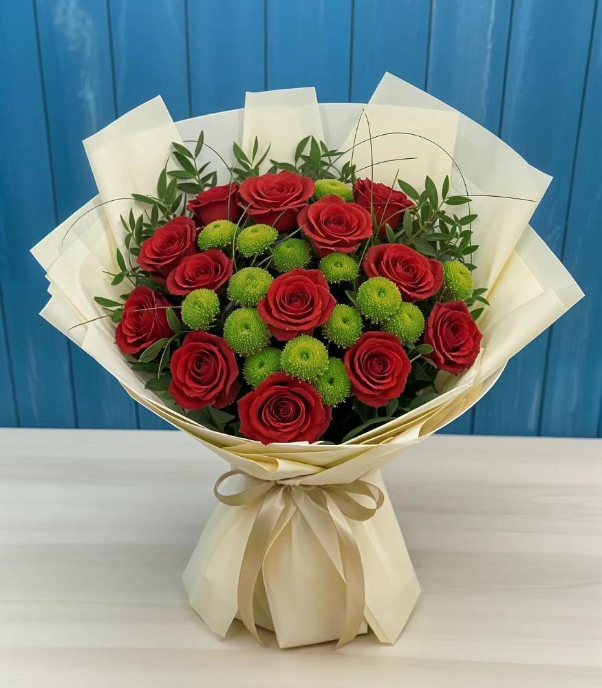 Букет цветов из: Розы и Хризантемы в Нижнедевицком